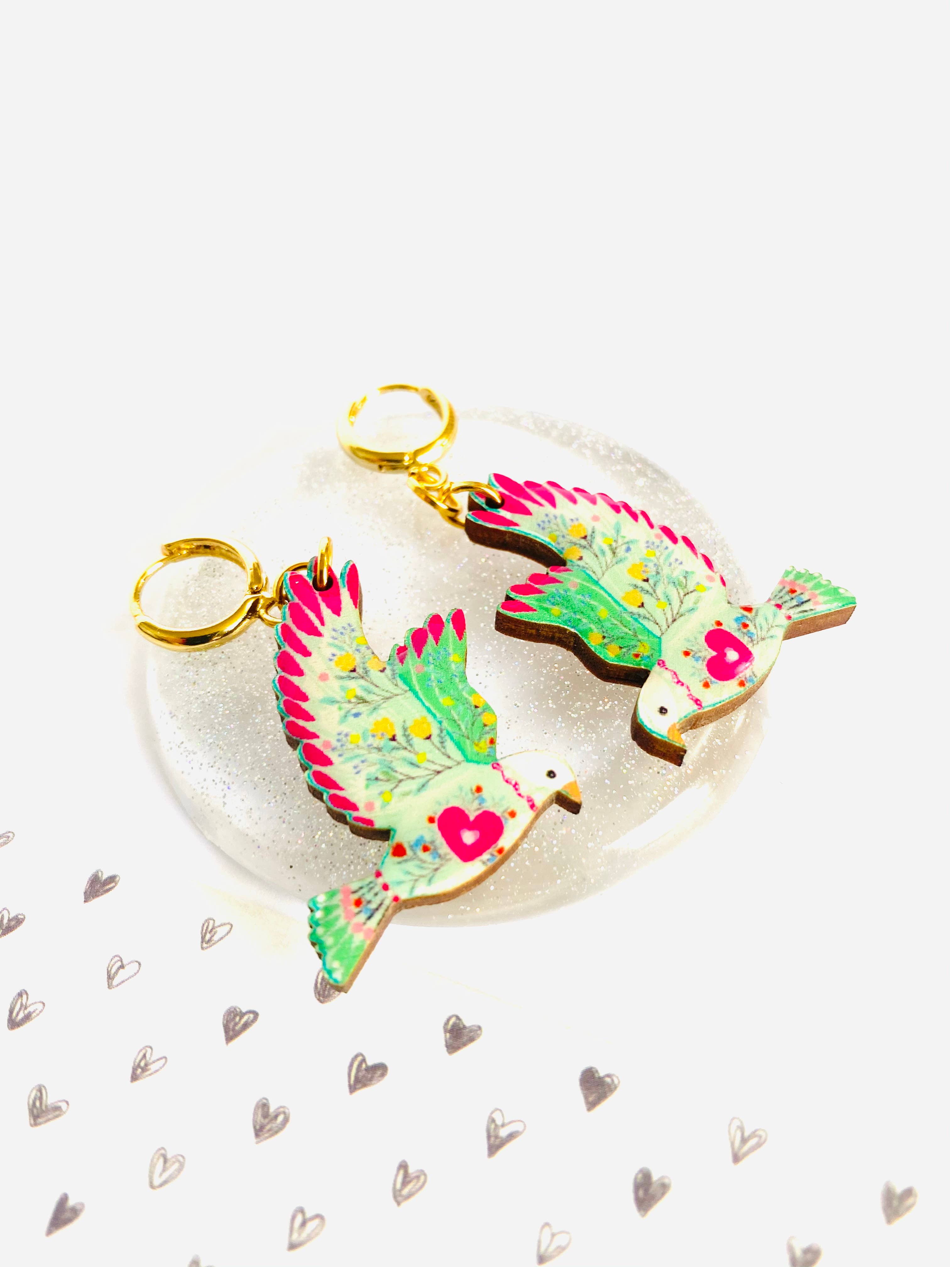 Elegant Bird in Flight Earrings by Rosie Rose Parker - Sterling Silver Dangle Earrings for Women - Perfect Gift for Nature Lovers & Boho Jewelry Enthusiasts