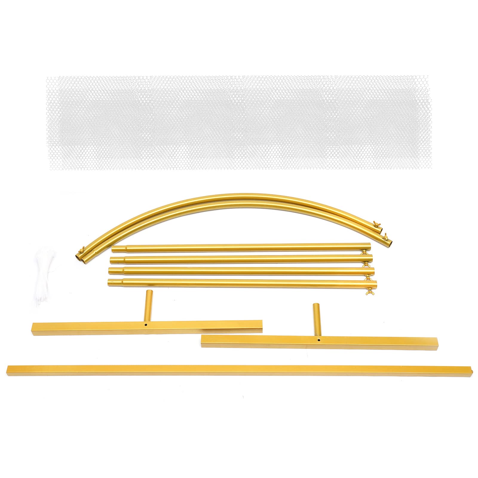 3.9 ft x 6.5 ft Modern Gold Square Wedding Arch - Sturdy Iron Metal Arbor Frame for Outdoor Weddings, Parties & Events - Perfect for Garden, Beach & Backyard Ceremonies