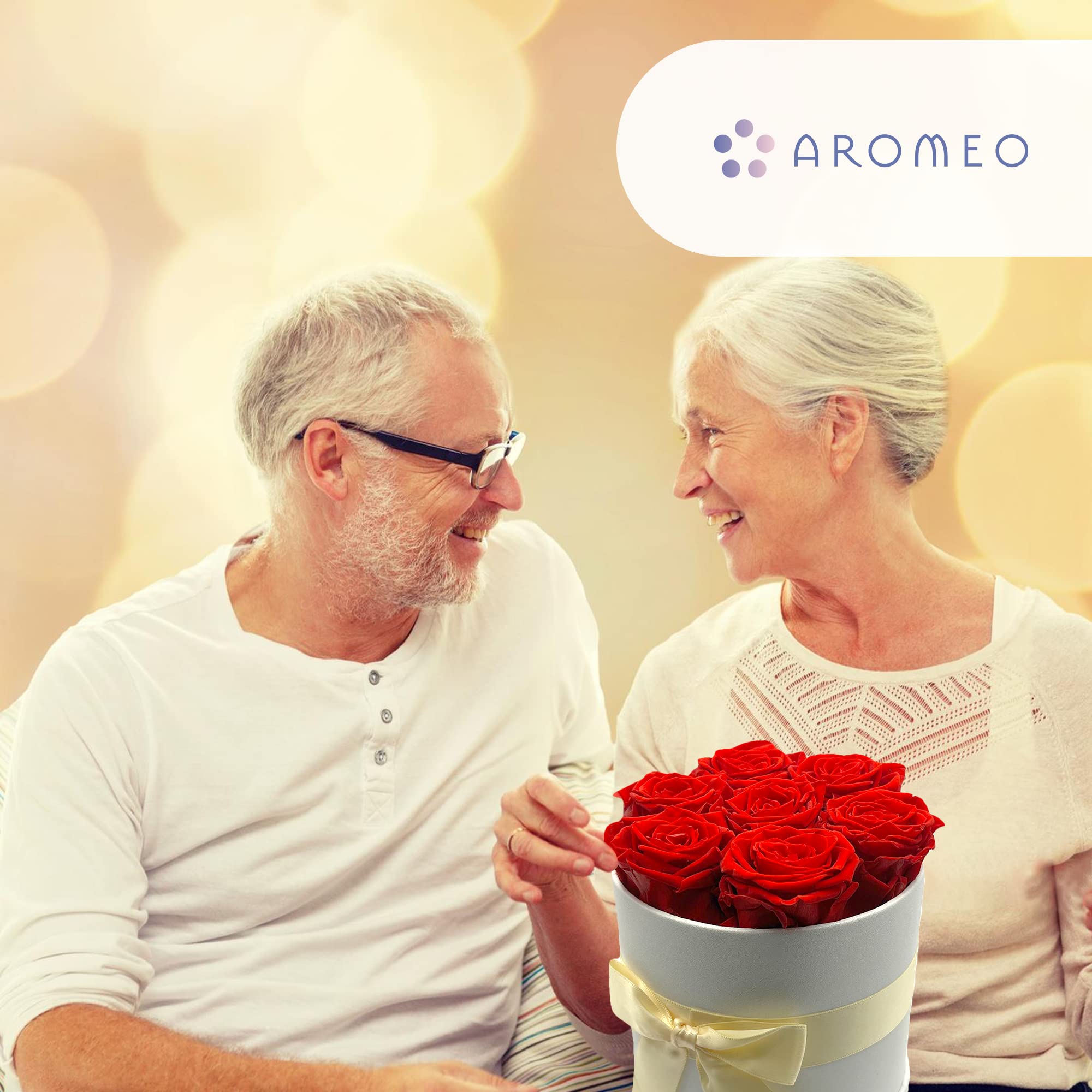 Premium AROMEO 7 Red Roses Bouquet - Fresh Cut Flowers for Valentine's Day, Anniversary, Birthday & Christmas Gifts | Same Day or Next Day Delivery | Perfect for Her, Wife, Girlfriend, Mom & Special Occasions | Elegant Home Decor & Romantic Gift Idea