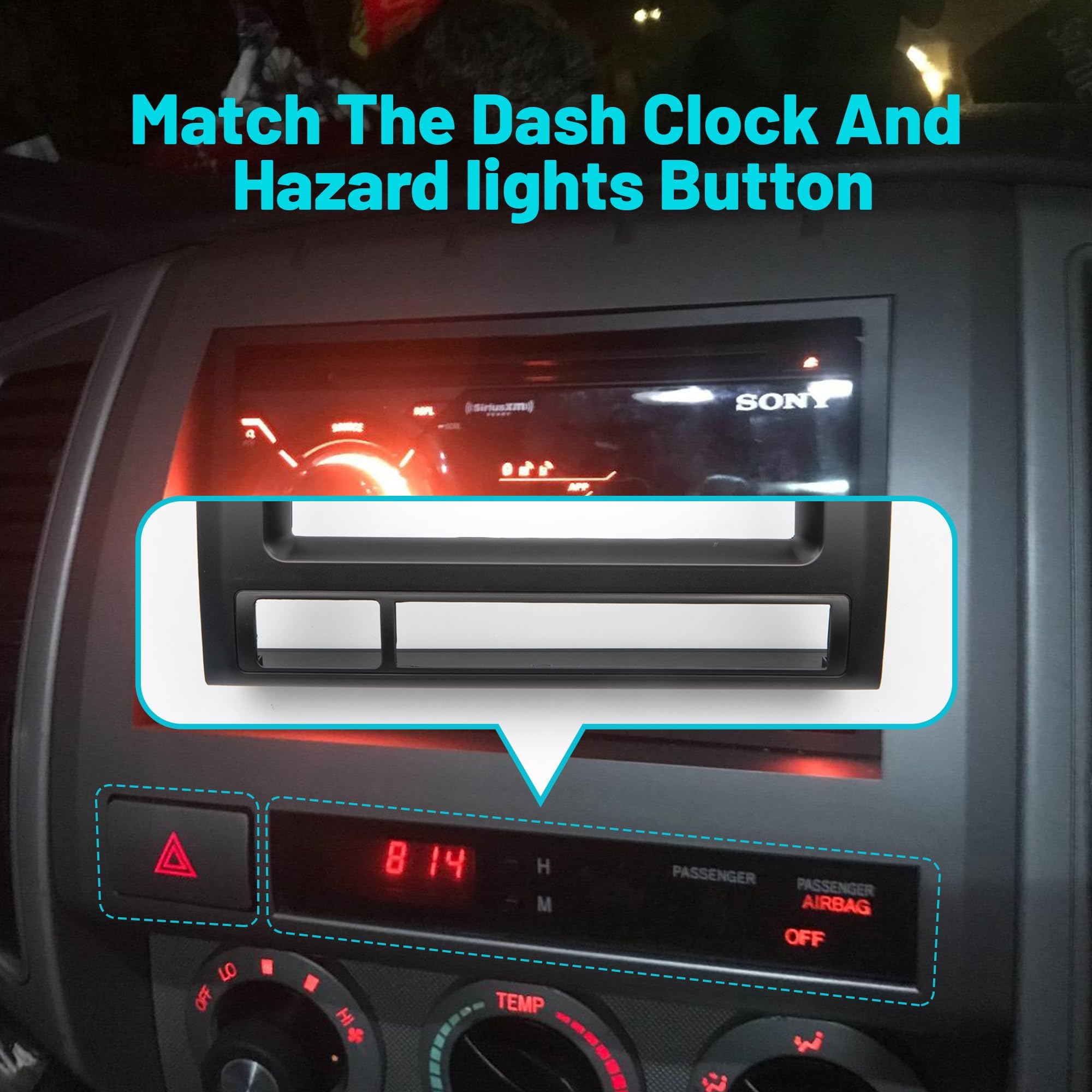 Double DIN Radio Dash Kit for 2005-2011 Toyota Tacoma | Aftermarket Stereo Mounting Bracket & Trim Bezel | Perfect for Car Audio Upgrade & DIY Installation