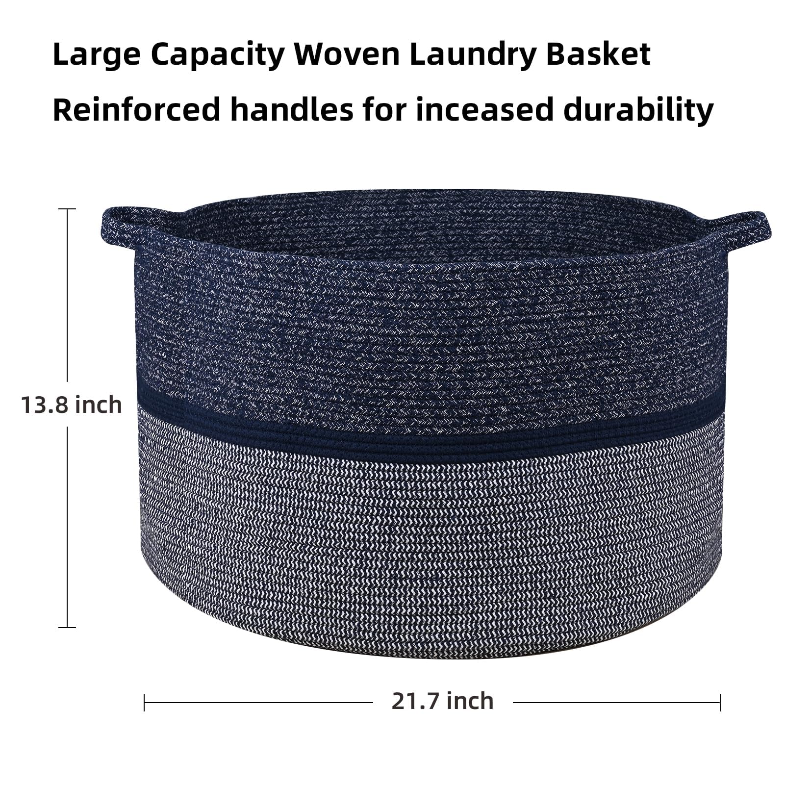 Handmade Large Cotton Rope Storage Basket - 86L Woven Laundry Hamper for Blankets, Clothes & Toys | Perfect for Bedroom, Nursery & Laundry Room Organization