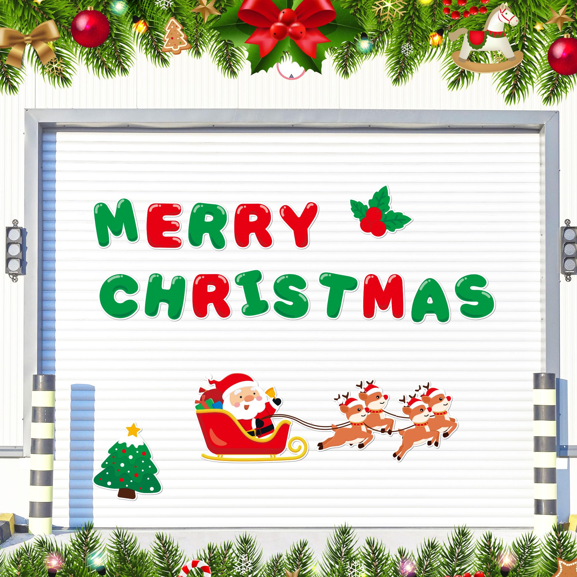 Festive Christmas Garage Door Magnets - Holiday Refrigerator & Fridge Decorations for Kitchen, Garage Doors - Perfect for Seasonal Home Decor & Holiday Cheer