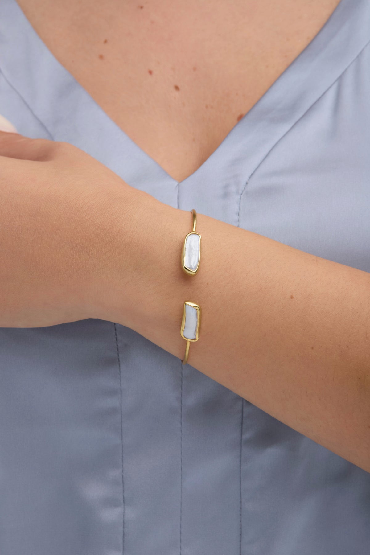 Elegant Double Freshwater Pearl Cuff Bracelet for Women - Perfect for Weddings, Parties & Special Occasions