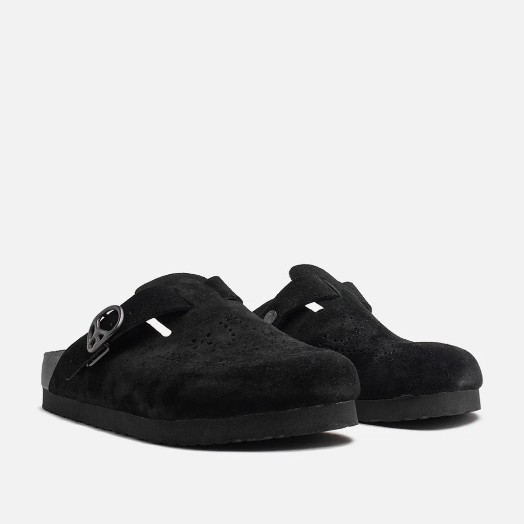 Comfortable Suede Clog Sandals for Women - Black | Slip-On Casual Shoes for Home, Garden & Beach Wear