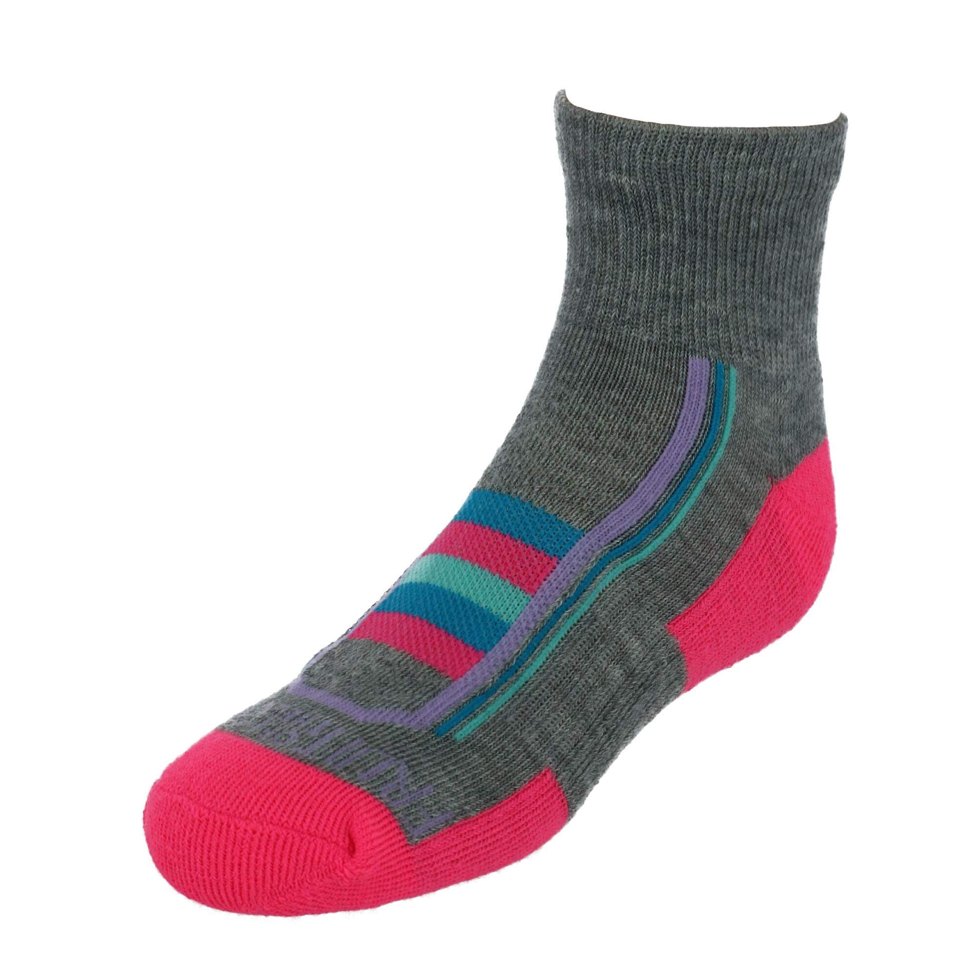 Fruit of the Loom Girls' Cushioned Ankle Socks 6-Pack - Soft Breathable Athletic Socks for Running, Sports & Everyday Wear