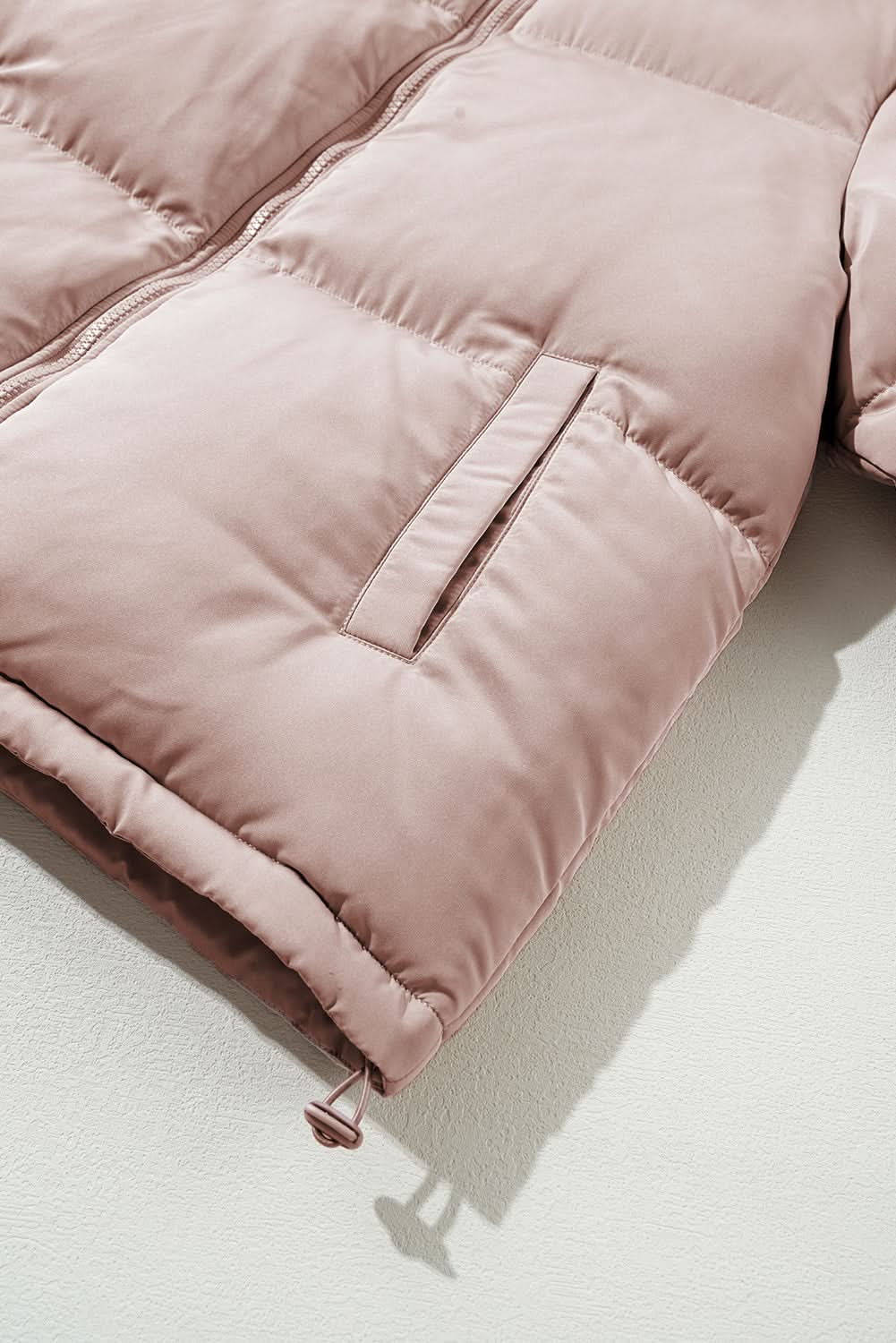 Stylish Apricot Pink Puffer Jacket for Women - Lightweight Winter Coat with Hood, Warm Quilted Outerwear for Cold Weather - Perfect for Outdoor Activities, Skiing, and Casual Winter Fashion