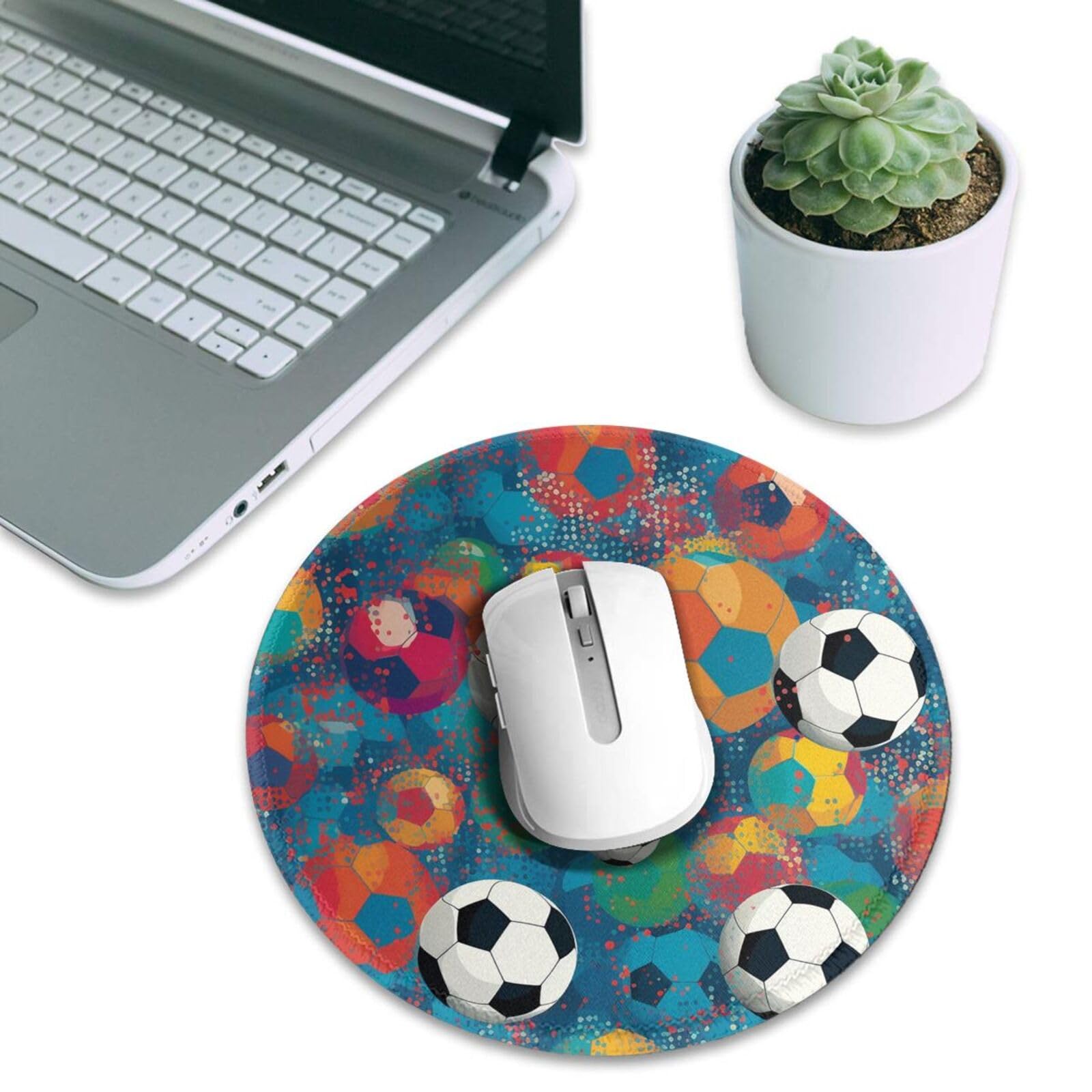 Vibrant Football Print Mouse Pad Set - 2 Pack Non-Slip Rubber Gaming Mouse Mat for Computer, Laptop, Desk | Perfect for Office Work, Gaming & Home Use