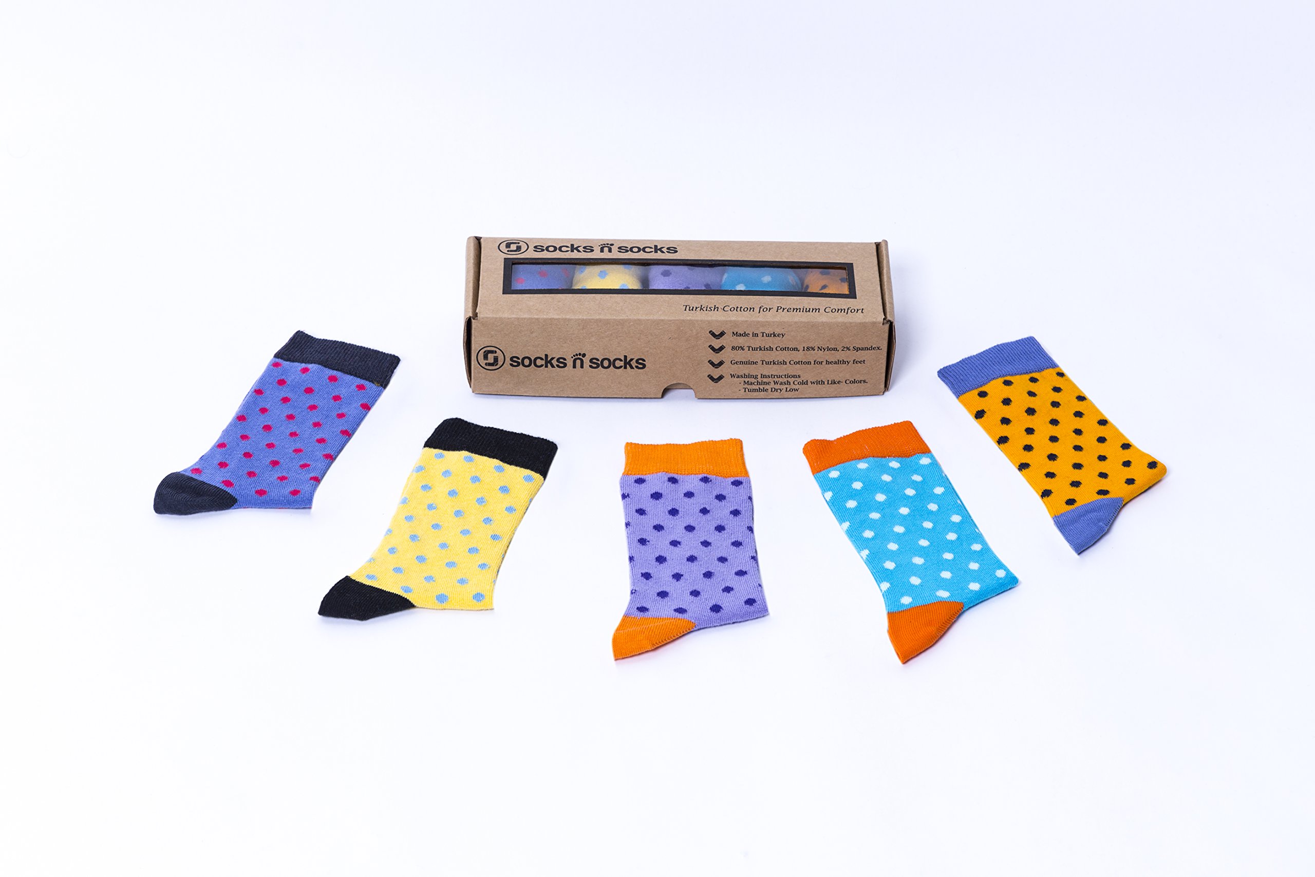 Kids 5-Pair Fun Colorful Cotton Crew Socks Gift Set - Soft Dress Socks for Boys & Girls - Perfect for School, Parties & Everyday Wear