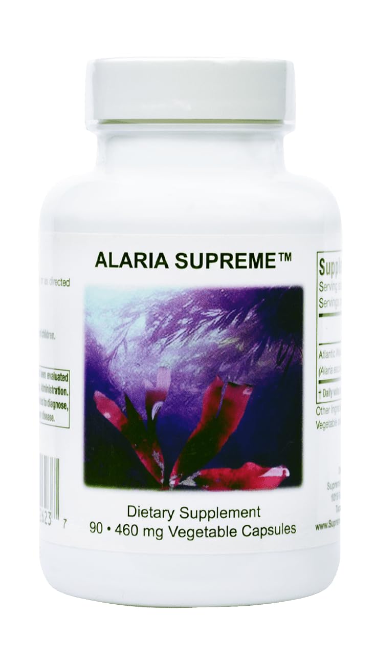 Supreme Nutrition Alaria Supreme - 90 Pure Atlantic Wakame Vegetarian Capsules for Immune Support & Thyroid Health | Vegan, Organic Seaweed Supplement for Energy & Detox