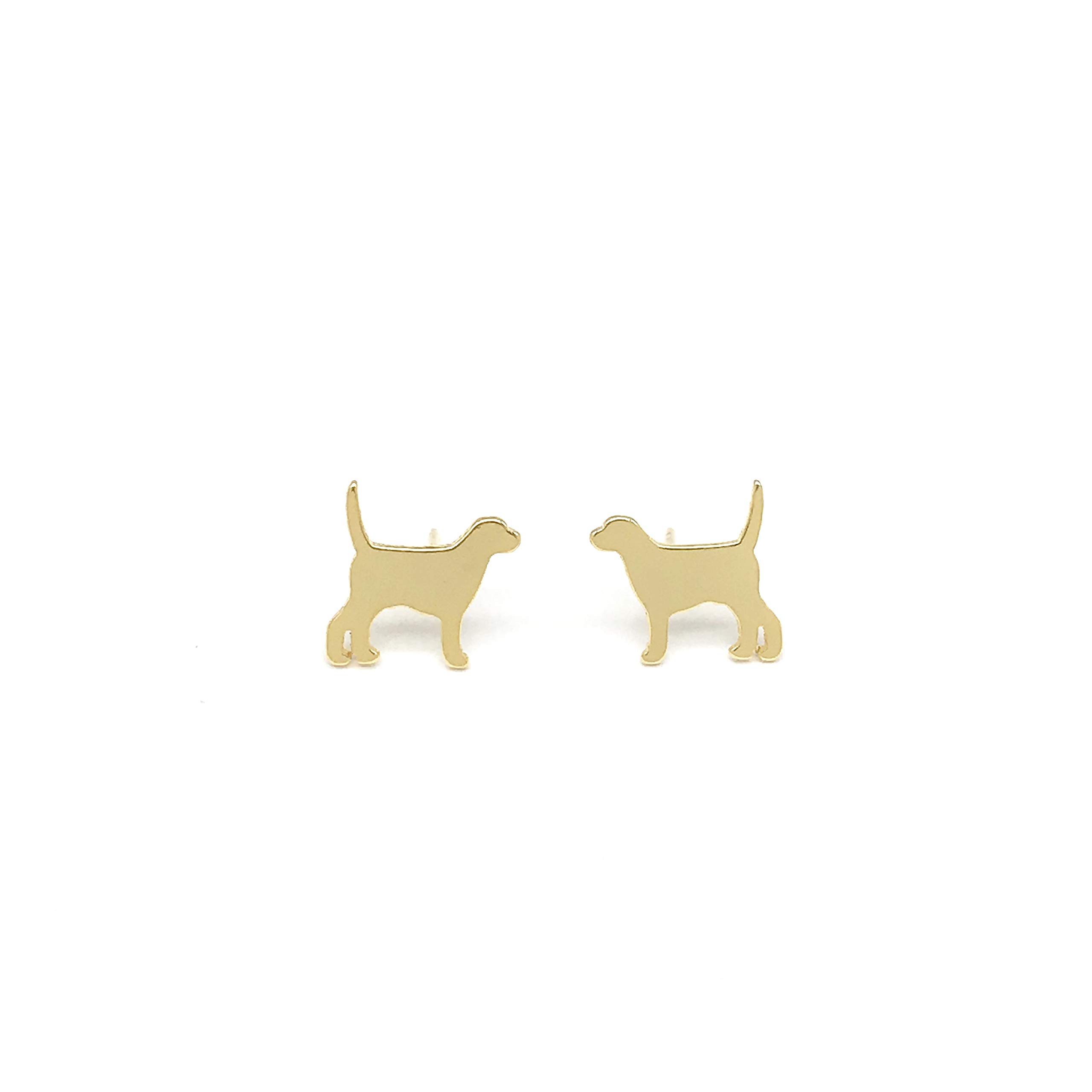 Labrador Retriever Stud Earrings for Women - Gold Plated Stainless Steel Dog Breed Jewelry - Unique Gift for Dog Lovers - Perfect for Casual Wear, Work & Special Occasions