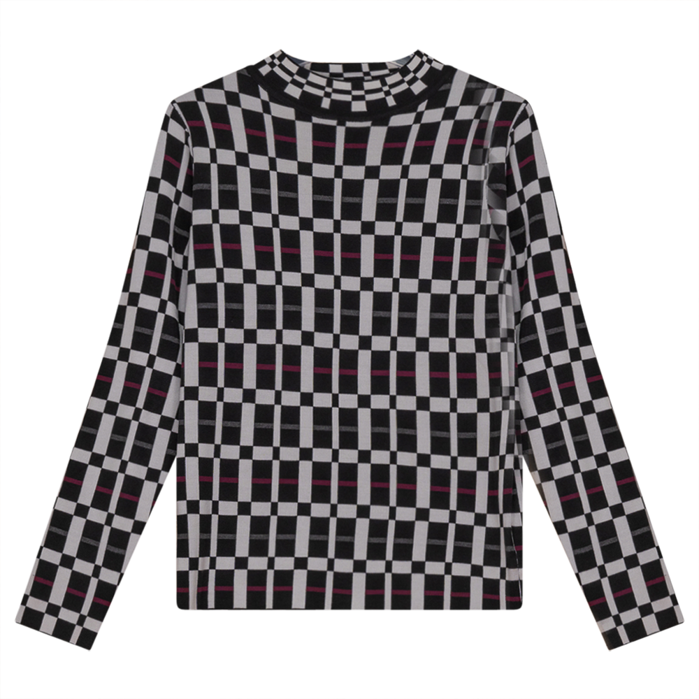 Stylish Mock Neck Checked Knit Sweater for Women | Winter Warm Casual Pullover | Perfect for Office, Dating & Holiday Outfits