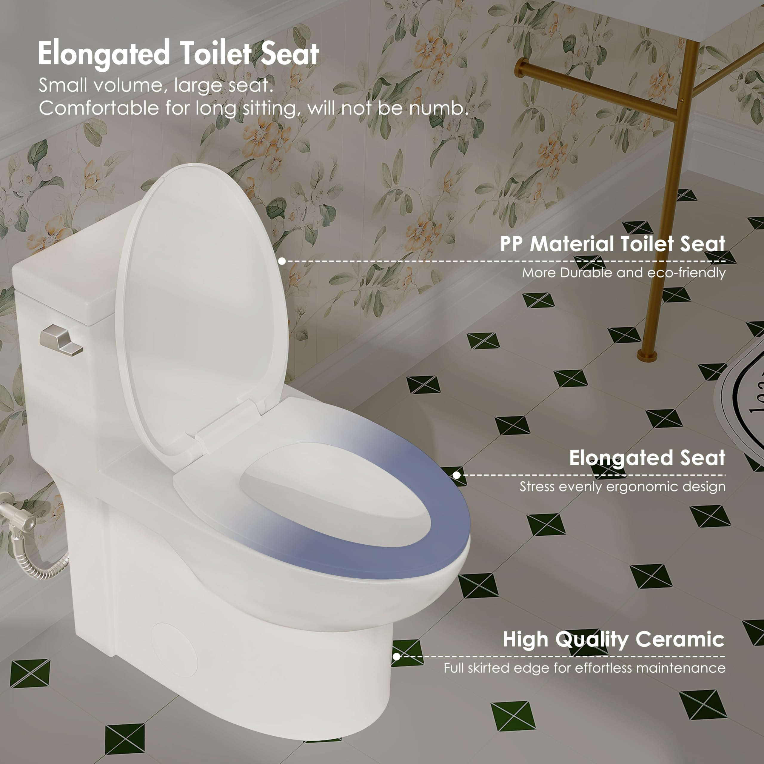 Eridanus One Piece Elongated Toilet for Bathroom - ADA Compliant 17