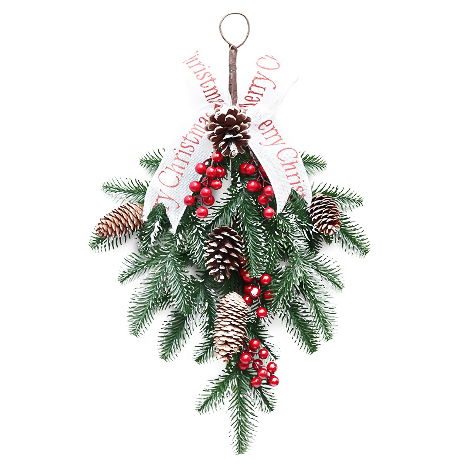 Premium Artificial Red Fruit Wreath - Elegant PE Hanging Home Decor for Christmas, Thanksgiving, Parties & Shop Display - Durable Floor & Wall Decoration for Festive Seasons