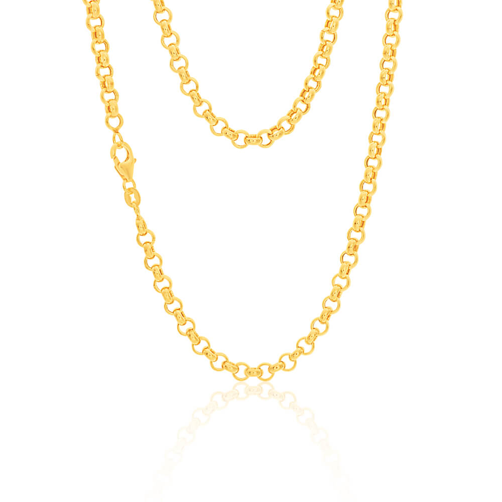 9ct Yellow Gold Silver Filled Belcher Chain - Elegant Jewelry for Women, Perfect for Necklaces, Bracelets & Layering Styles