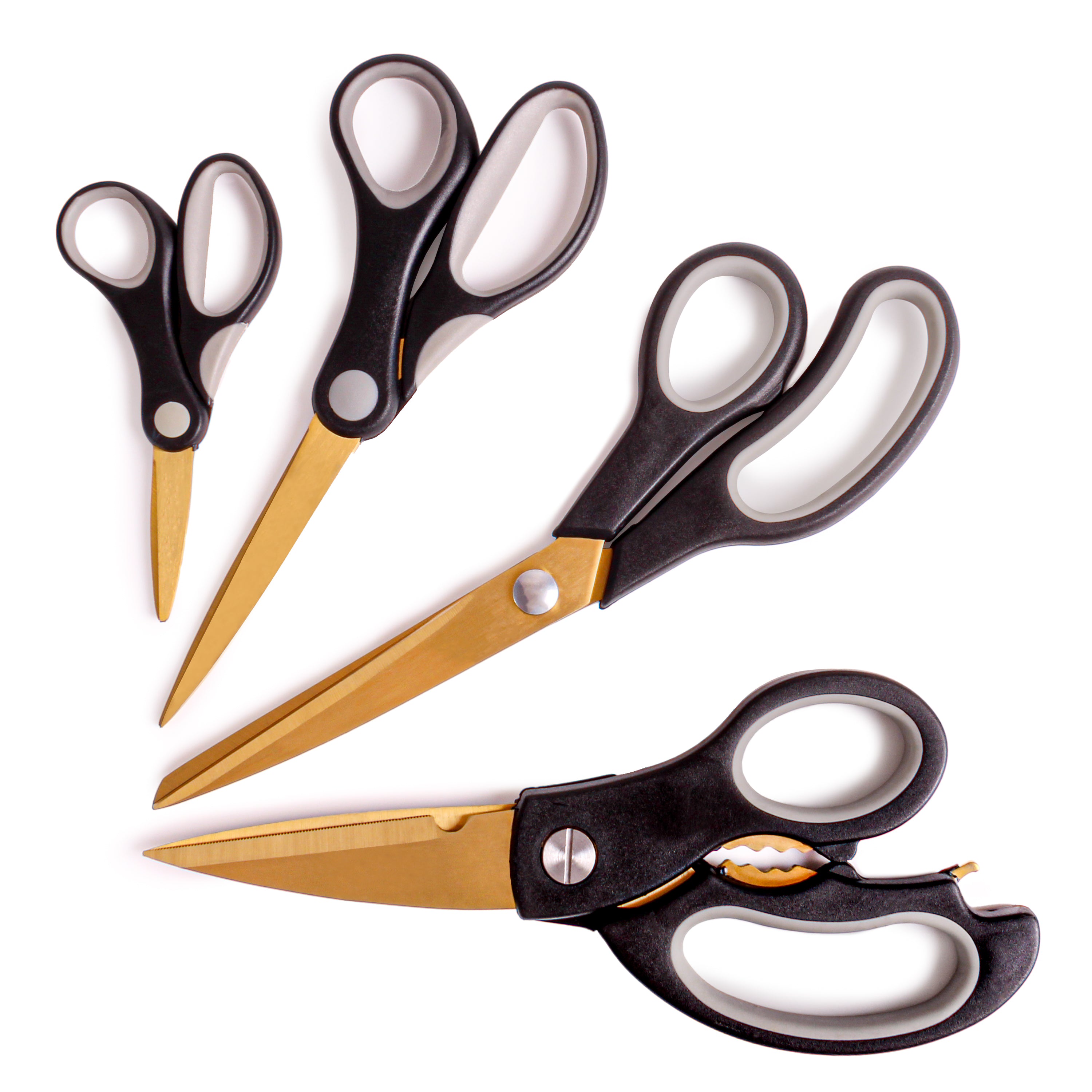 Premium BergHOFF 6-Piece Stainless Steel Gold Kitchen Scissors & Cutting Board Set - Perfect for Cooking, Baking, and Food Prep | Durable & Stylish Kitchen Tools for Home Chefs