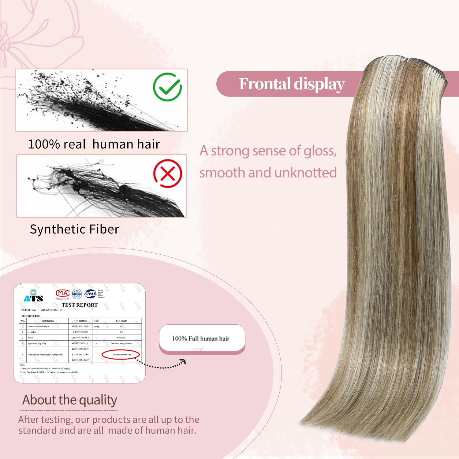 HUAYI Clip In Human Hair Extensions - 22 Inch Ash Blonde Mixed Platinum Blonde 120g, 100% Real Human Hair Weft for Women | Premium Quality Remy Hair for Natural Volume & Length | Perfect for Daily Wear, Parties, Weddings & Special Occasions