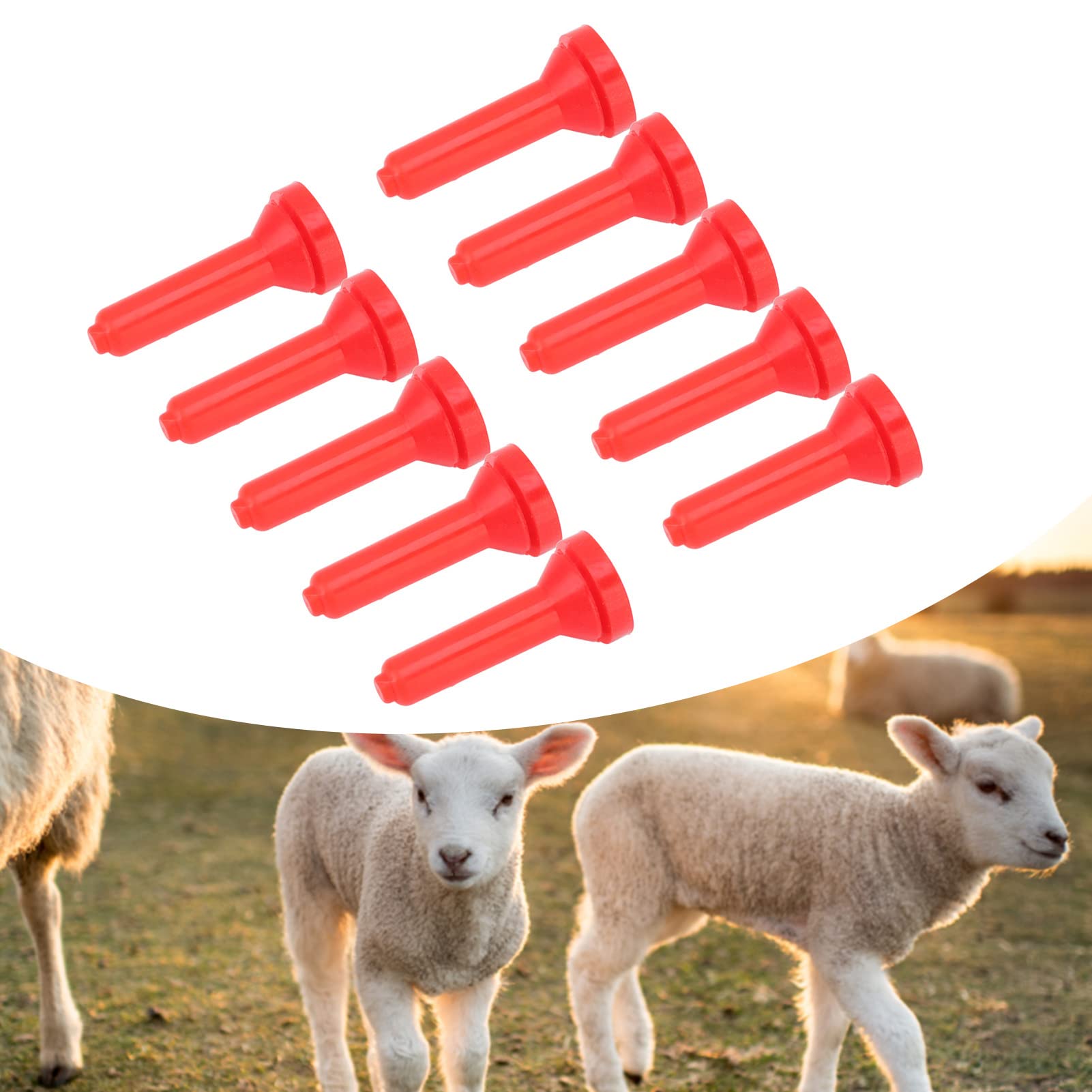Yissone 10pcs Soft Rubber Lamb Milk Nipples - Replacement Pacifier for Sheep, Goat & Small Animals - Ideal for Bottle Feeding Lambs, Kids & Baby Farm Animals