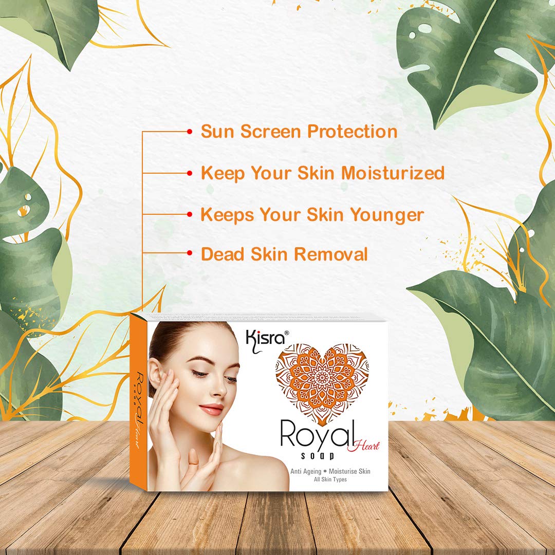 Kisra Royal Heart Soap 75g & Pimple Care Cream 15g (1 Soap + 2 Cream) - Natural Acne Treatment Set for Clear Skin - Perfect for Daily Face Wash & Blemish Control