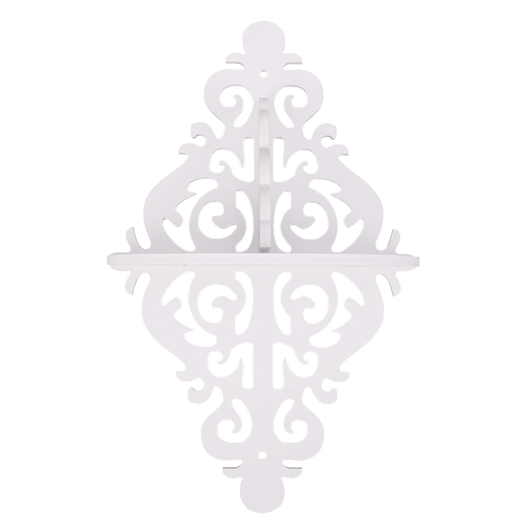 Adanse Filigree Style Wall Shelf - Shabby Chic Decorative Wall Shelf with Vintage Country House Design in White | Perfect for Living Room, Bedroom & Bathroom Storage