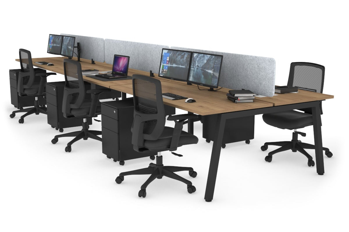 Quadro 6-Person Office Workstation Desk - 1600L x 700W Dimensions - Perfect for Team Collaboration, Conference Rooms & Open Office Spaces