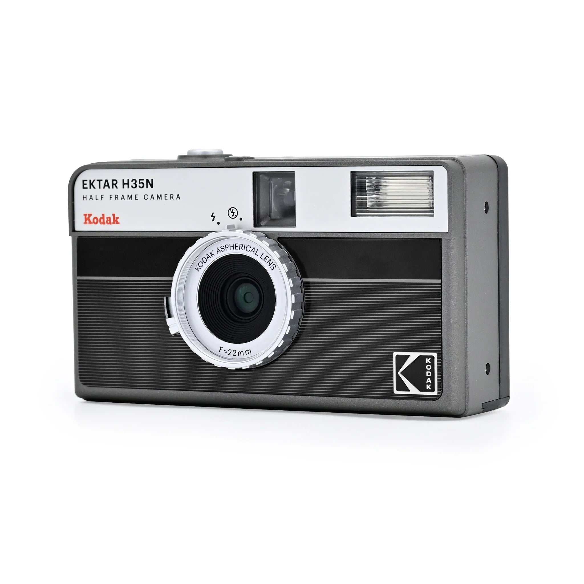 Kodak Ektar H35N Half Frame Film Camera - Striped Black | Vintage Style 35mm Reusable Camera for Travel, Street Photography & Creative Shooting