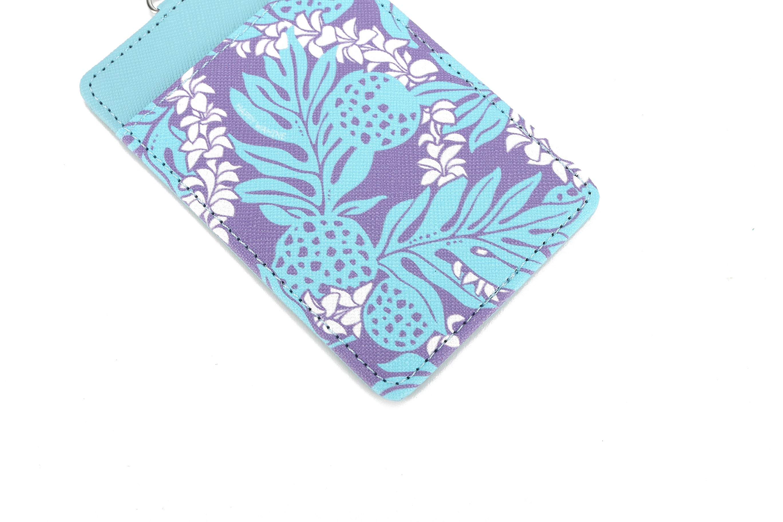 April Ulu Lei Purple Card Holder - Hawaiian Style Credit Card Wallet for Women - Perfect for Travel, Beach, and Everyday Use