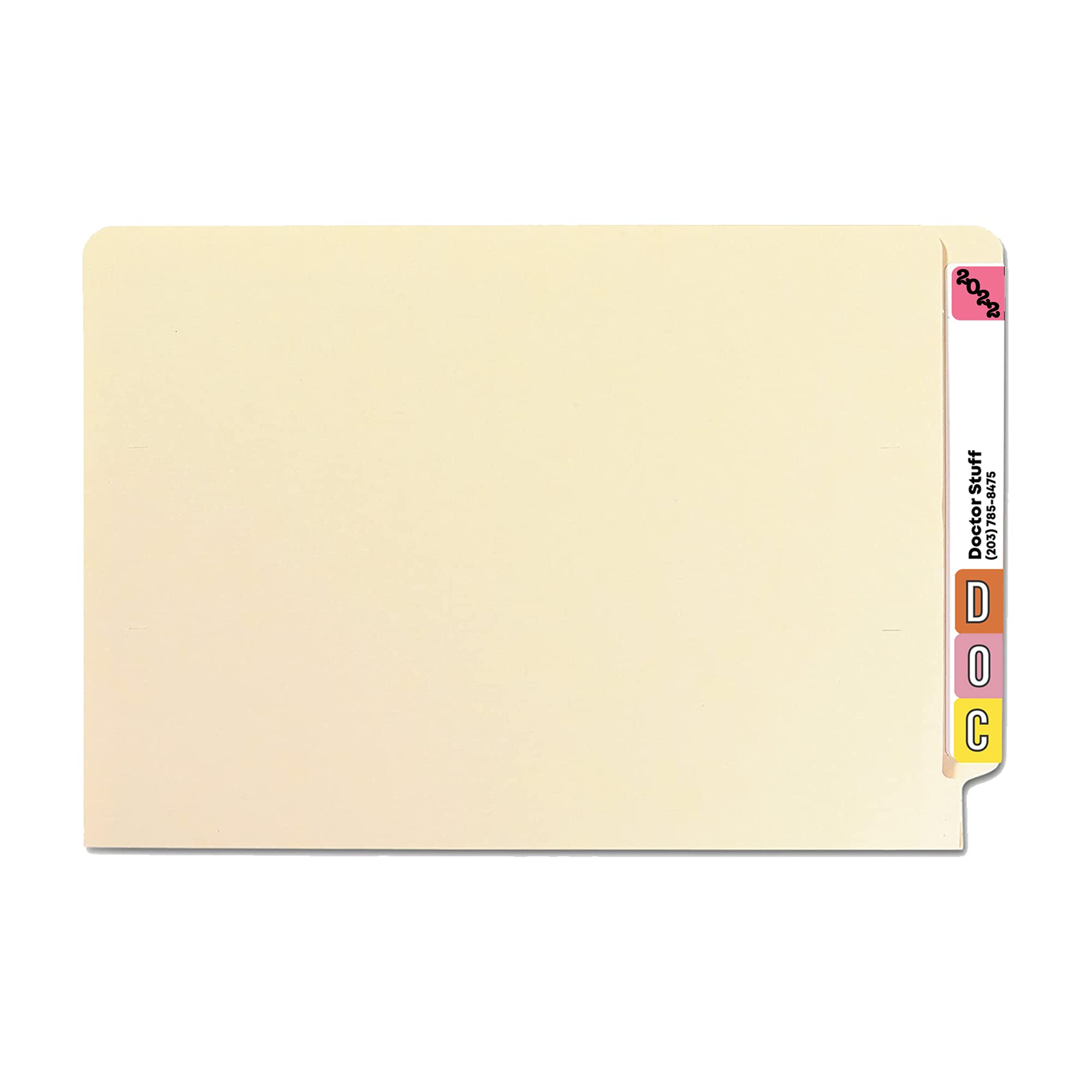 Doctor Stuff - 2022 Year Stickers for File Folders, Jeter Compatible Series, Pink & Black End Tab Labels, 500/Roll (3/4