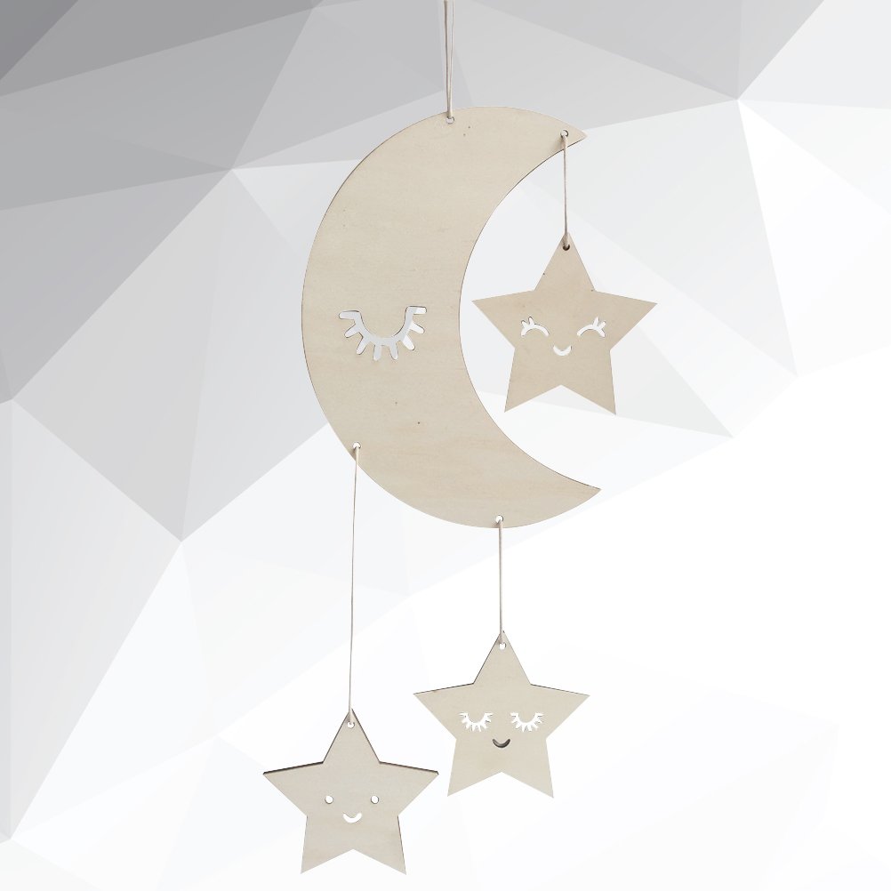 Bestoyard Moon and Stars Baby Mobile - Nursery Ceiling Hanging Decor for Newborns, Baby Showers & Kids Rooms | Perfect for Cribs, Toddler Bedrooms & Gender Reveal Parties