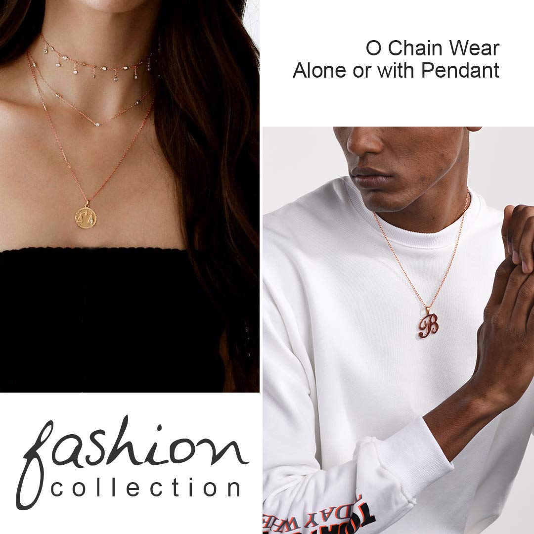 ChainsHouse Thin Rolo Chain Necklaces for Women & Men - 1.4MM/2MM Stainless Steel Cable Chains with 5cm Extender (16-30 Inch) - Black/14K Gold/Rose Gold Plated Durable Necklaces - Perfect for Everyday Wear, Layering & Gift Giving