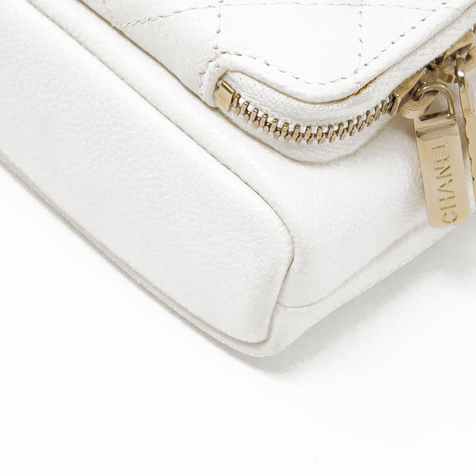 Chanel White Mini Pocket Bucket Bag - Luxury Crossbody Handbag for Women | Perfect for Date Night, Shopping & Travel