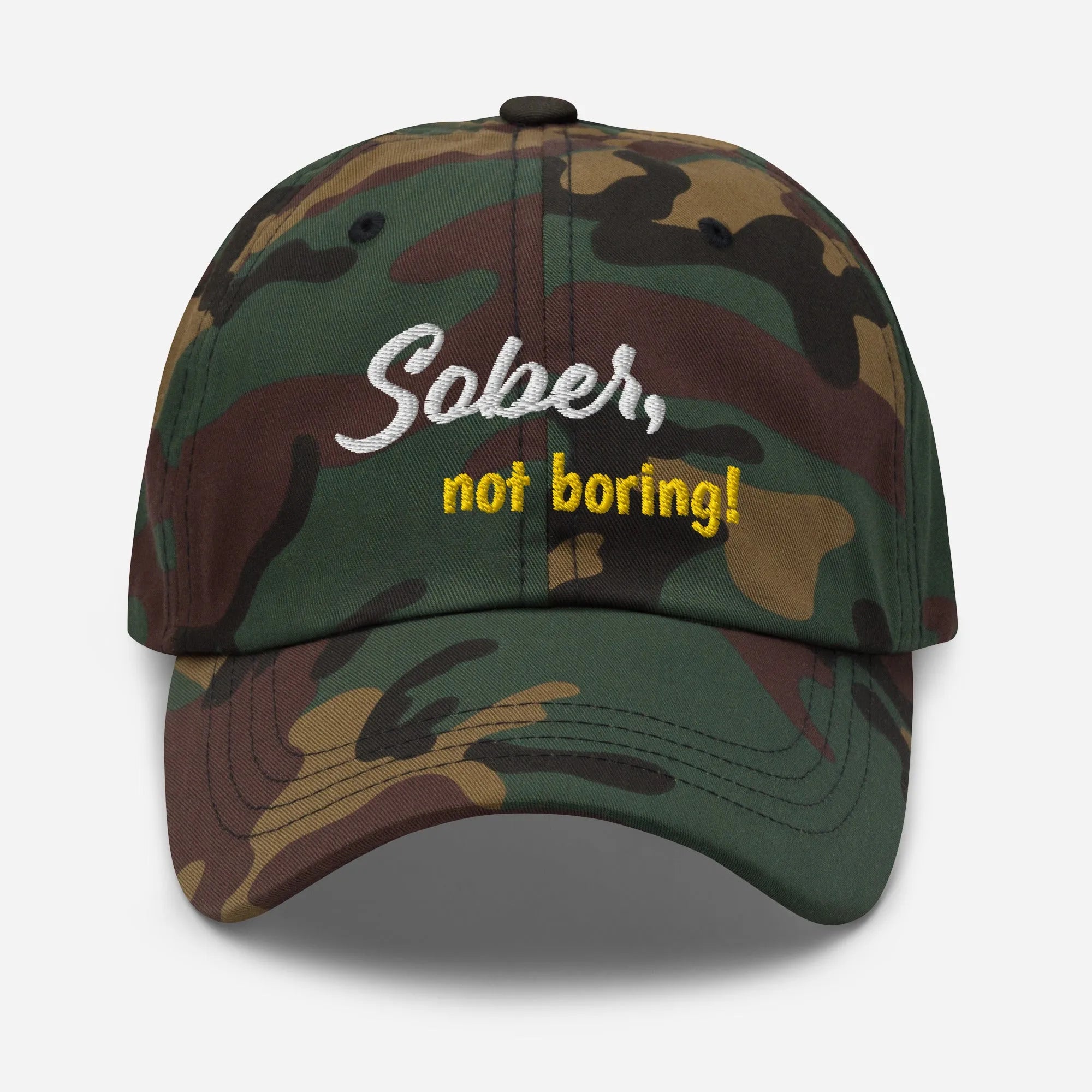 Sober Not Boring Embroidered Dad Hat - Stylish Unisex Baseball Cap for Men & Women - Perfect for Outdoor Activities, Sports, and Casual Wear