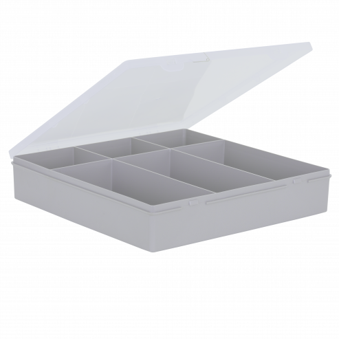 10.03 Organizer 29cm Square with 6 Divisions - Perfect for Office Desk, Craft Supplies & Home Organization