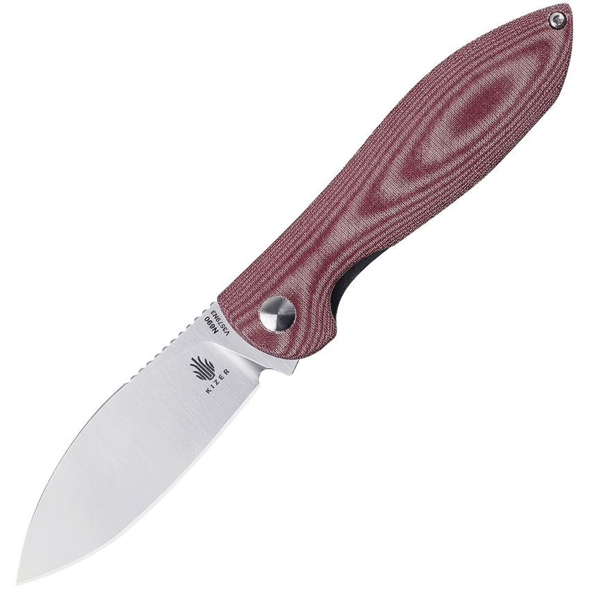 Kizer Infinity Folding Knife - Red Micarta Handle, EDC Pocket Knife for Outdoor, Camping, and Everyday Carry