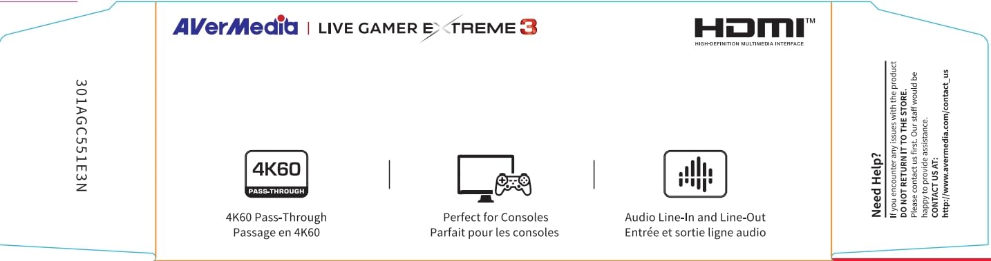 AVerMedia GC551G2 Live Gamer Extreme 3 White - 4K Capture Card for Streaming, 1440p120 Video Capture Device for PS5, Xbox Series X/S, Nintendo Switch, PC | Compatible with Twitch, OBS, Windows & Mac | Perfect for Game Streaming, Live Broadcasts & Content Creation