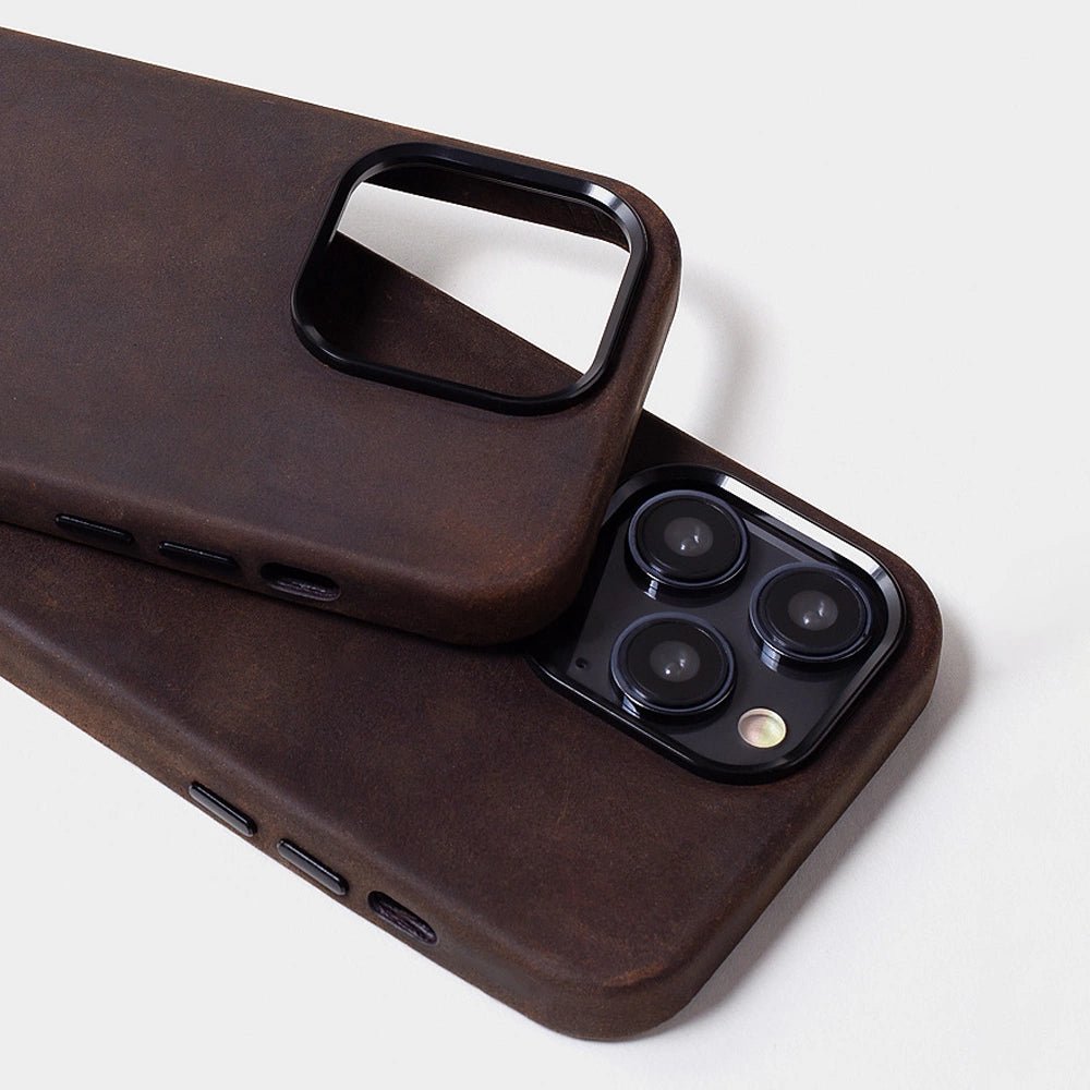 Genuine Leather iPhone Case - Premium Handmade Real Leather Cover for iPhone [Models] - Slim Protective Phone Case for Everyday Use & Business Style
