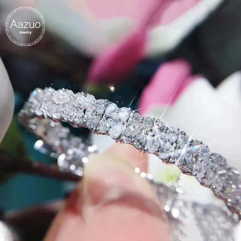 18K White Gold Real Diamond Bracelet for Women - 7.0ct Luxury Fine Jewelry for Wedding, Engagement & Party | Elegant Gift for Her, Anniversary Present, Special Occasion Accessory