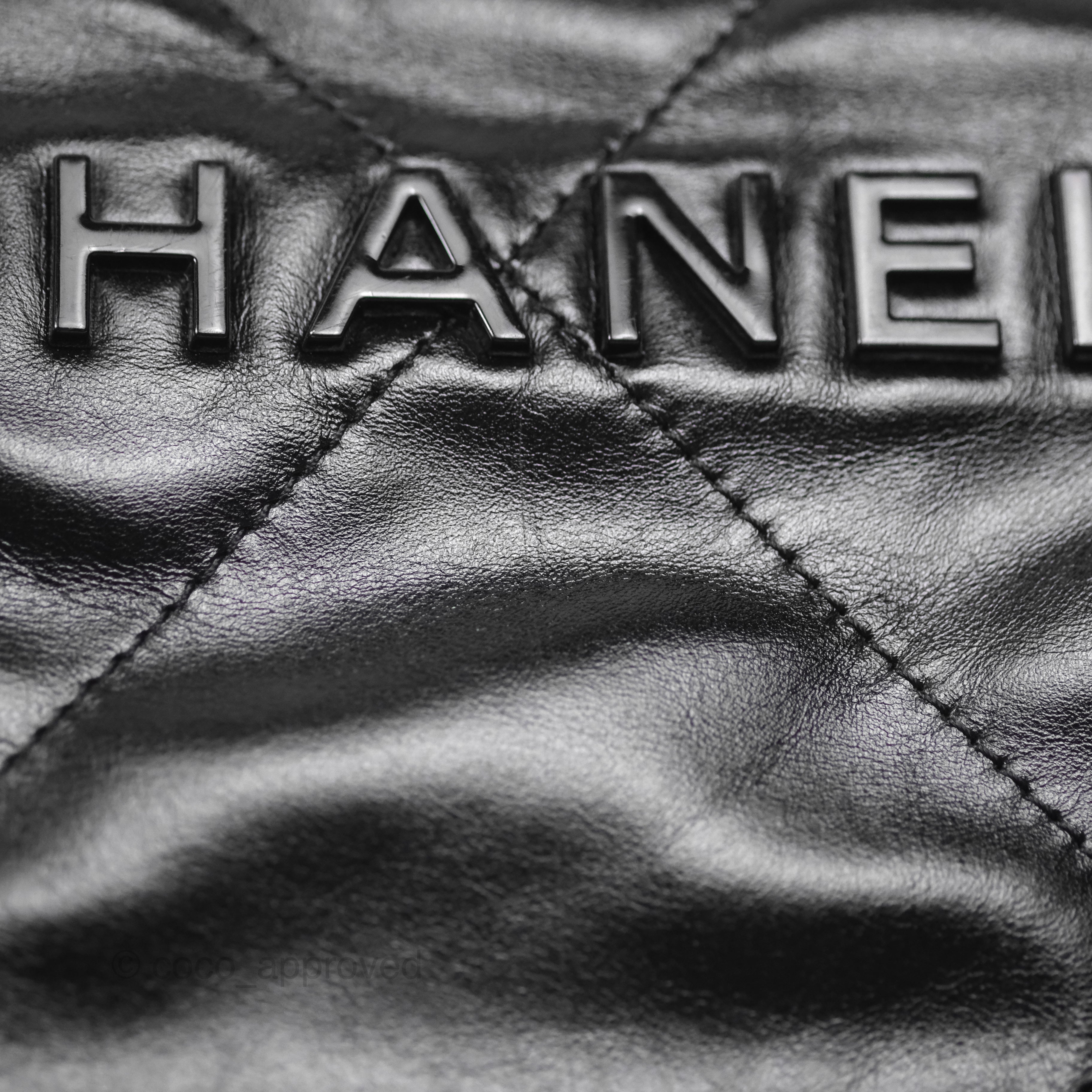 Chanel 22 Small Handbag Black Calfskin Leather with So Black Hardware - Luxury Crossbody Bag for Women, Perfect for Date Night & Evening Events