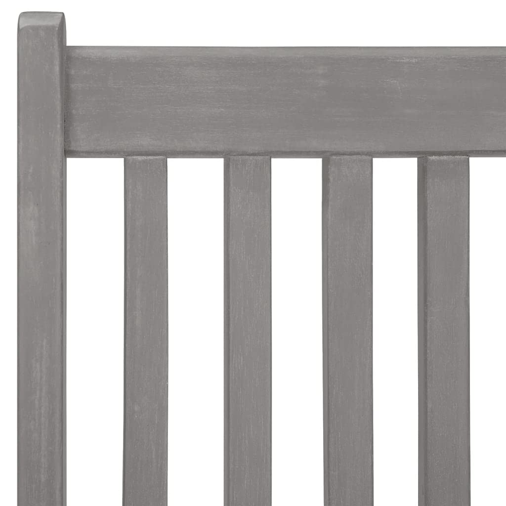 2-Piece Gray Solid Acacia Wood Patio Reclining Chairs Set - Weather-Resistant Outdoor Furniture for Garden, Deck, Balcony, Backyard & Poolside Relaxation