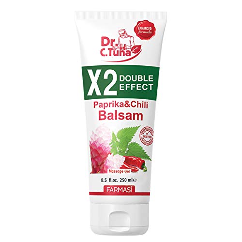 Farmasi Dr. C Tuna Balsam Double Effect Paprika & Chili - 250ml Tube for Muscle & Joint Pain Relief - Perfect for Athletes & Active Lifestyles