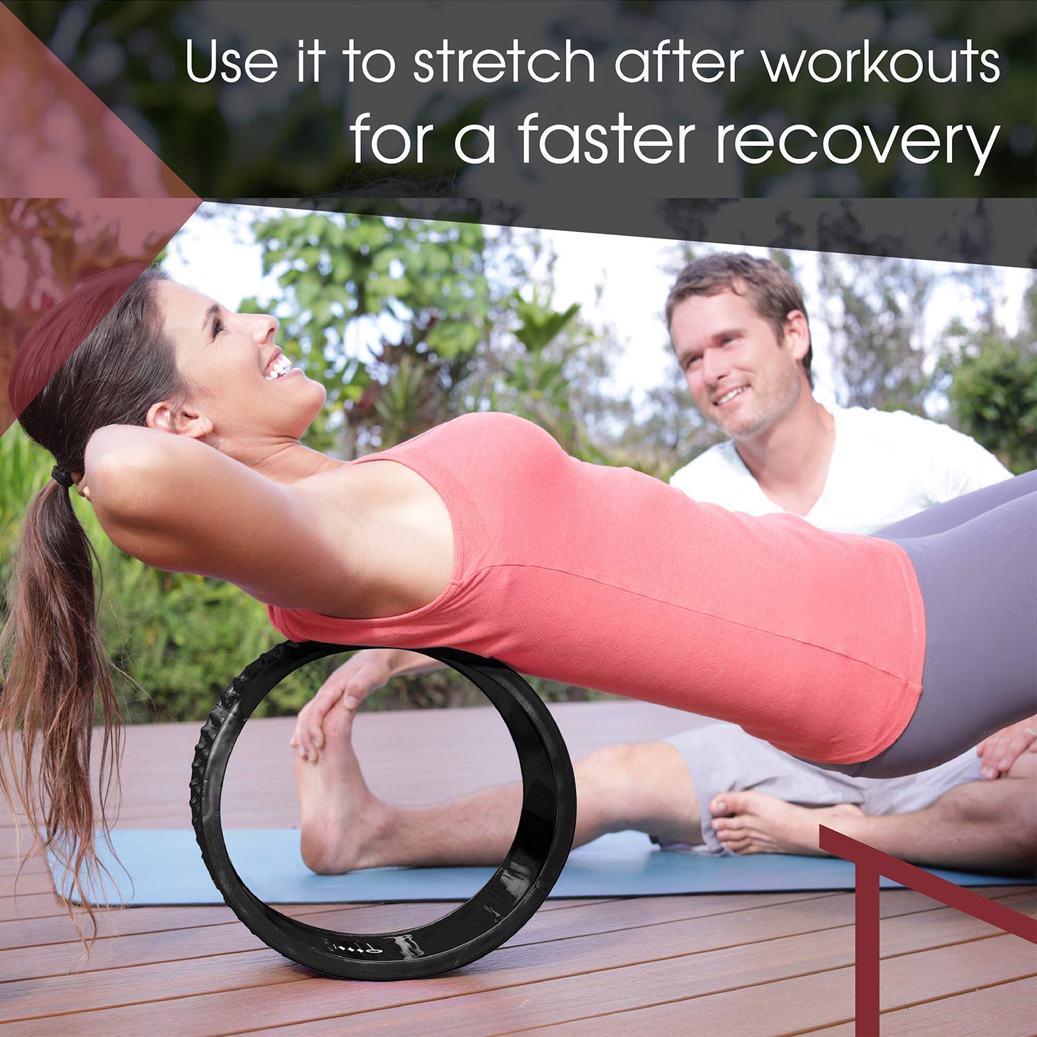 Trigger Point Yoga Wheel & Foam Roller for Back Pain Relief - Deep Tissue Massager for Mobility, Muscle Recovery & Spine Alignment - Perfect for Yoga, Pilates, Post-Workout Recovery & Home Therapy