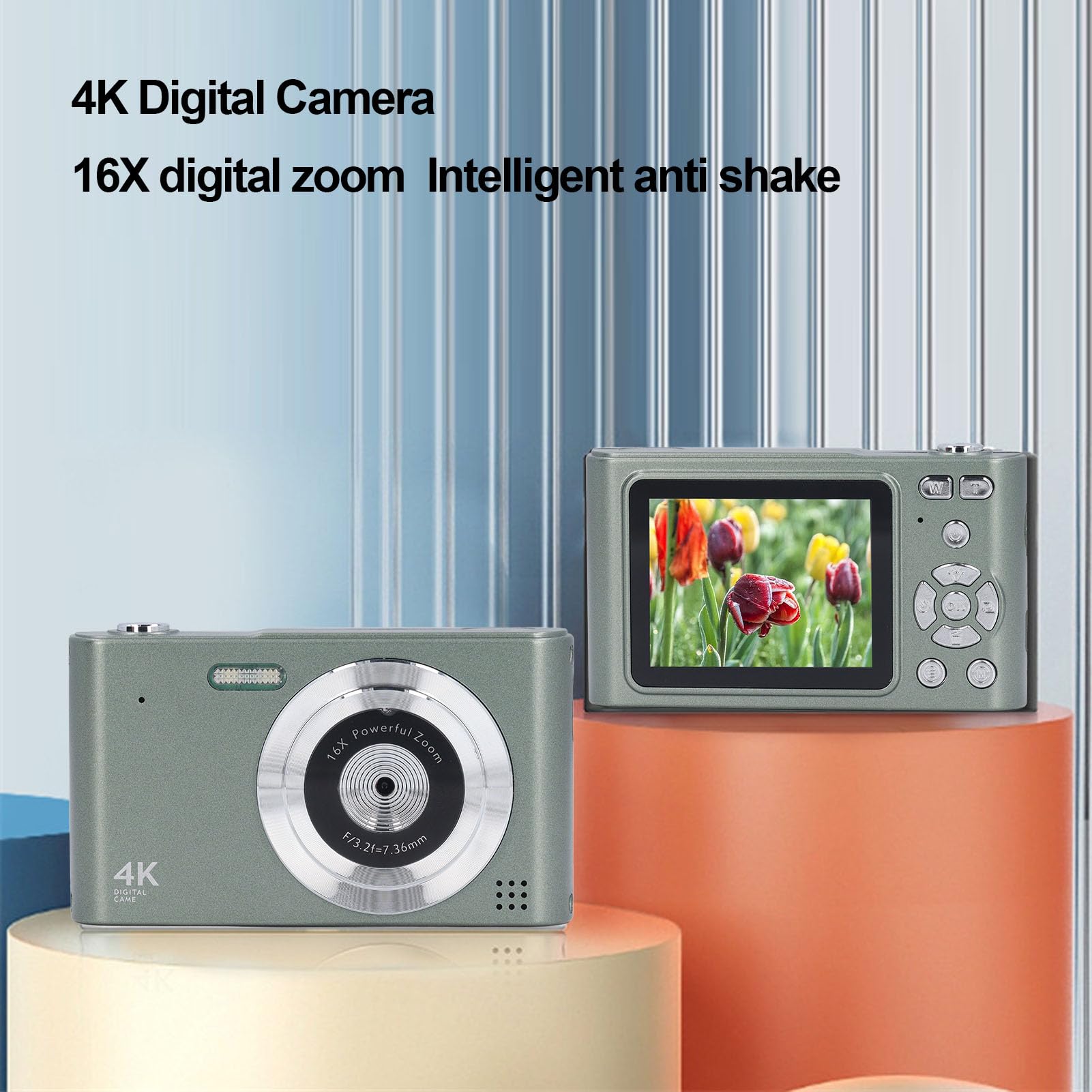 4K Digital Camera 48MP Vlogging Camera with 16X Zoom, 2.4