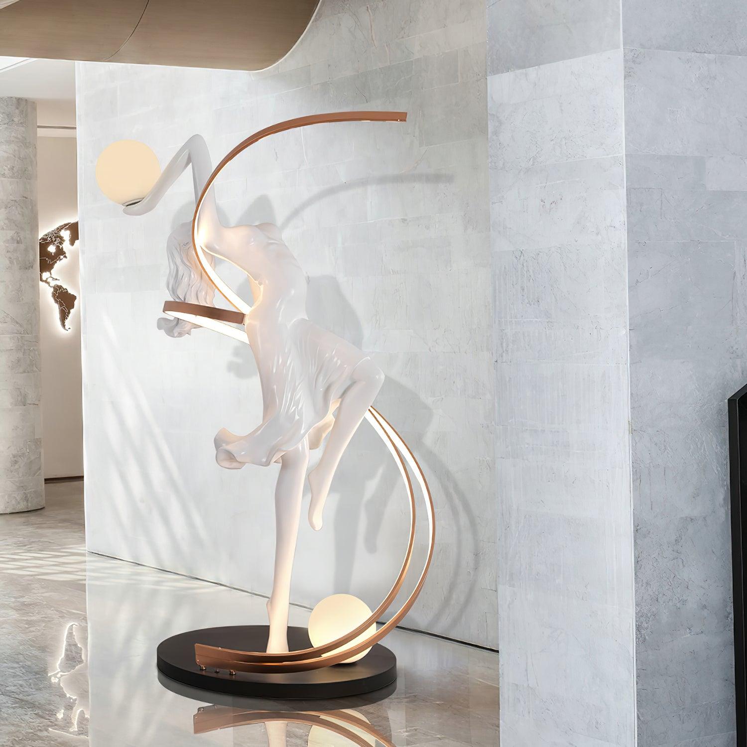 Misha Goddess Statue Floor Lamp - Elegant Home Decor Lighting for Living Room, Bedroom & Office - Perfect for Meditation Spaces & Yoga Studios