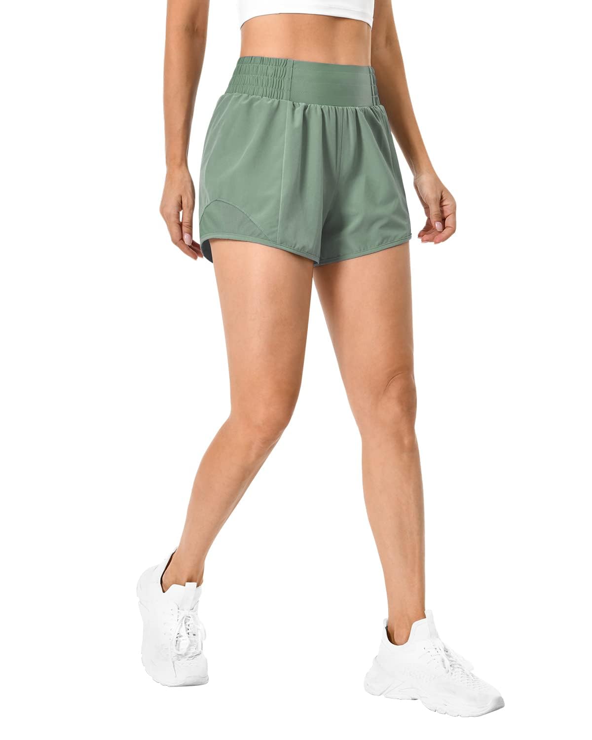 High Waisted Women's Athletic Shorts - Quick Dry Lightweight Gym Running Workout Shorts with Liner & Zip Pockets | Perfect for Yoga, Jogging, Fitness Training & Summer Sports