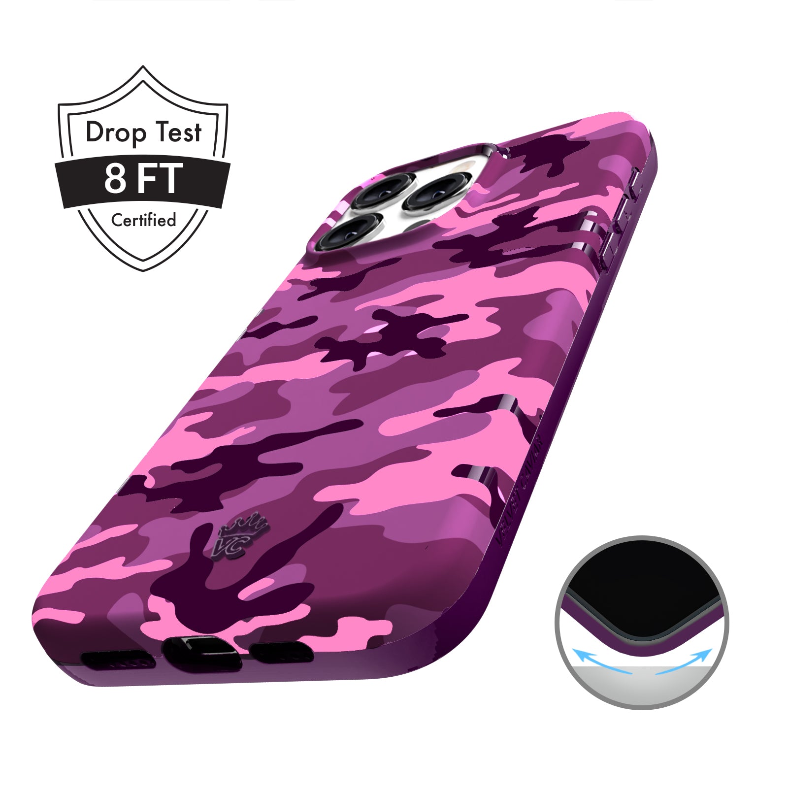 Magenta Camo iPhone Case - Durable Protective Cover for iPhone [Model] | Trendy Camouflage Design | Perfect for Outdoor Adventures, Travel & Daily Use