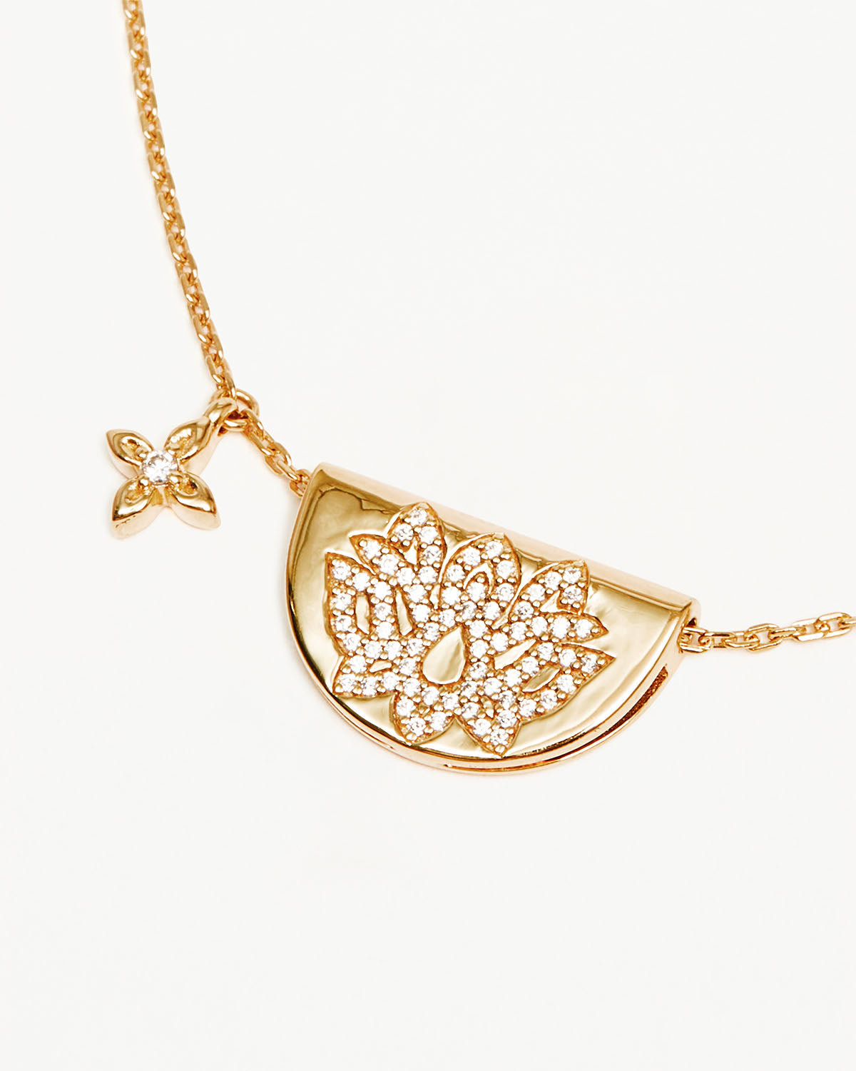 18k Gold Vermeil Live In Light Lotus Necklace - Elegant Jewelry for Women, Gift for Her, Perfect for Weddings, Parties & Special Occasions