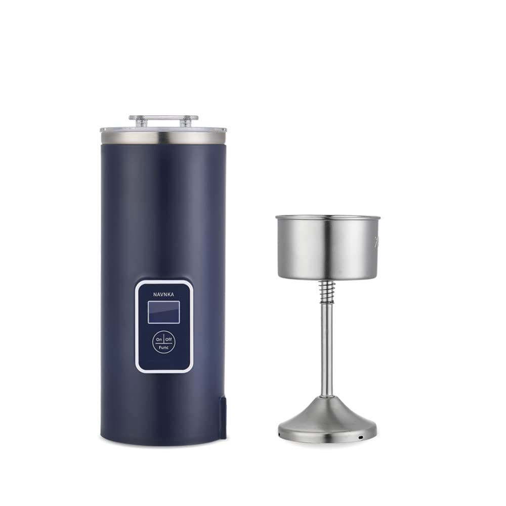 Portable 8oz Single Serve Coffee Maker & Electric Percolator - Fast Brewing, Compact Travel Coffee & Tea Maker, 110-120V Electric Kettle in Blue - Perfect for Home, Office & Camping Use