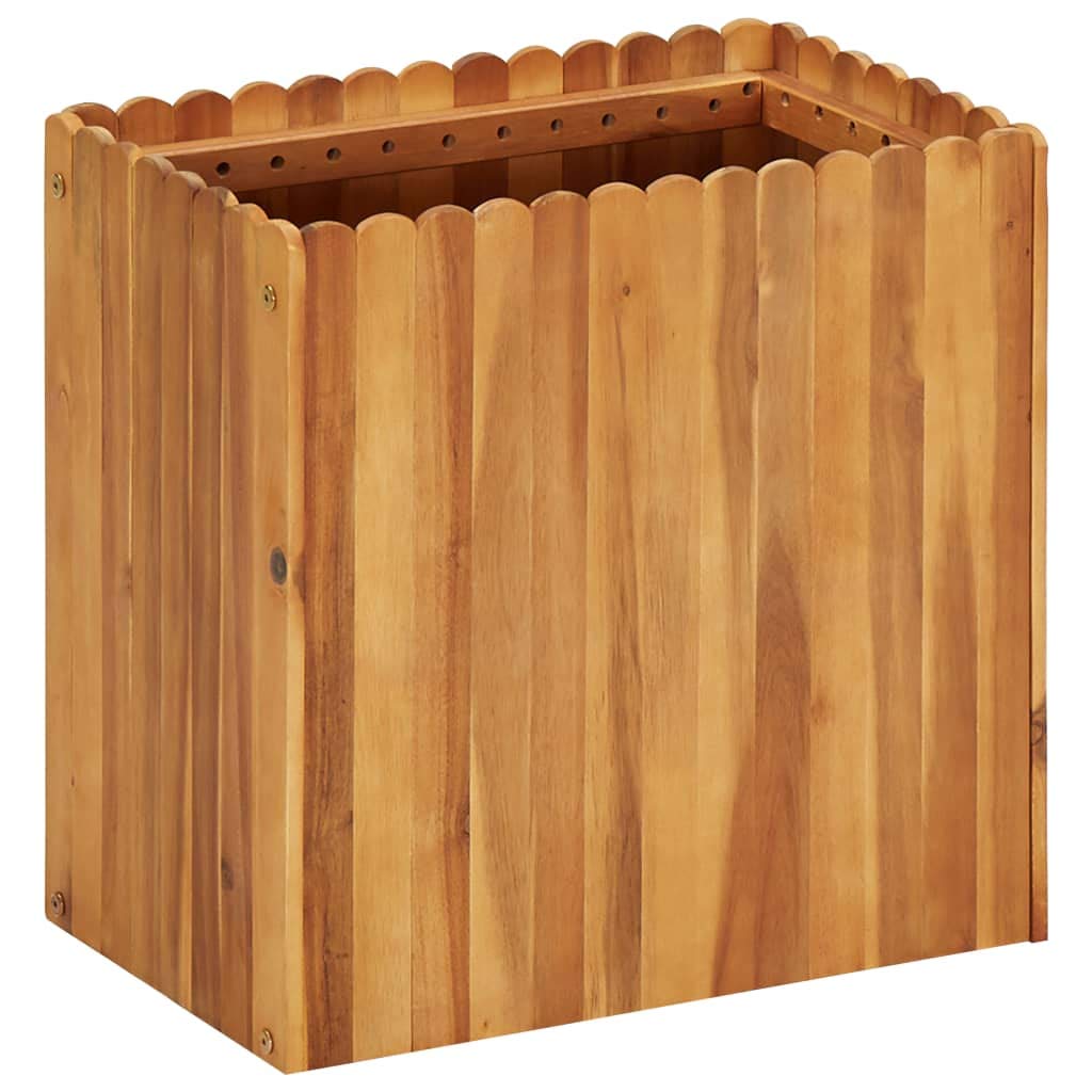 Elevated Garden Bed Planter - 19.6x11.8x19.6 Inch Solid Acacia Wood Raised Vegetable Grow Box for Outdoor Gardening, Patio, Deck & Balcony - Perfect for Growing Herbs, Vegetables & Flowers
