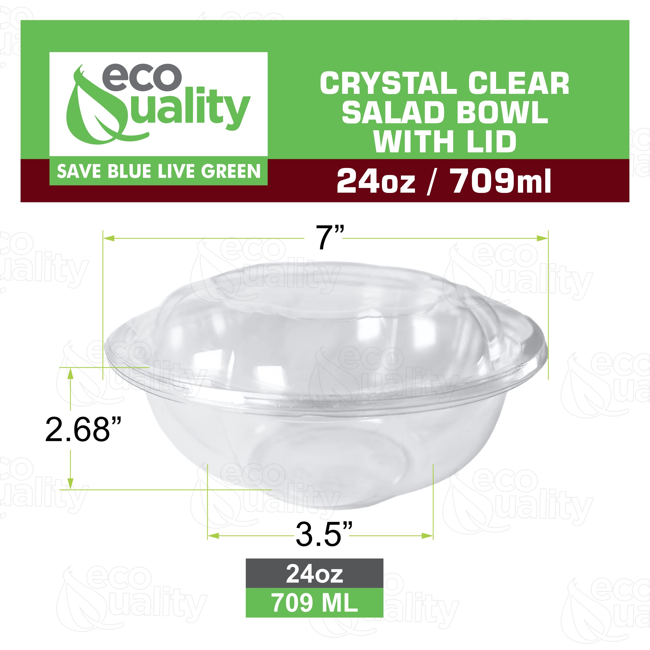 [600 Pack] 24oz Clear Plastic Salad Bowls with Lids - Disposable Airtight Food Storage Containers for Lunch, Meal Prep, Salads, Fruits, Parfait | Leak Proof & Fresh Keeping | Perfect for Office, Picnics, Catering & Takeout