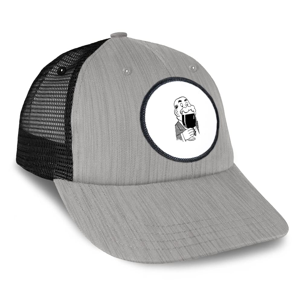 Vintage Beer Man Patch Trucker Baseball Cap - Adjustable Snapback Hat for Men & Women - Perfect for Bars, Breweries, Outdoor Events & Casual Wear