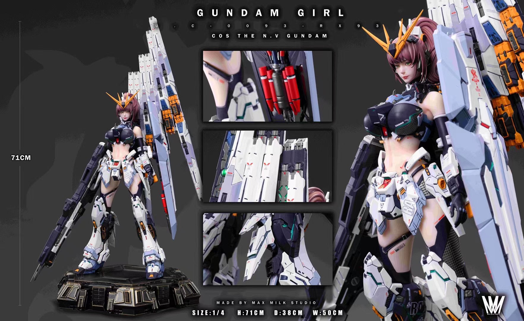 MMS Studio Cosplay The N.V. Gundam Girl Model Kit - Anime Mecha Figure for Collectors & Gundam Fans | Perfect for Display, Cosplay & Anime Conventions